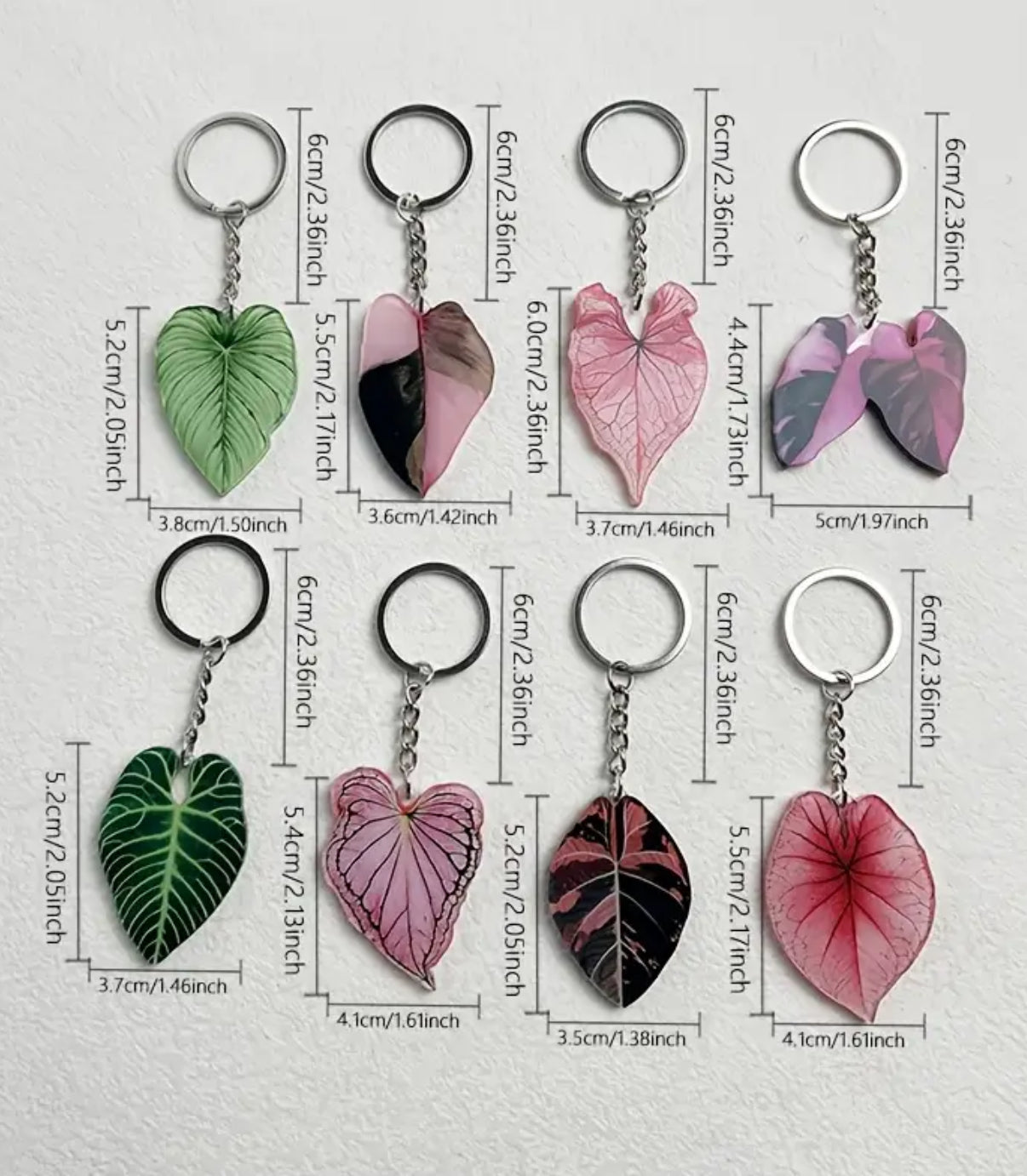 Philodendron Pink Princess Key Ring