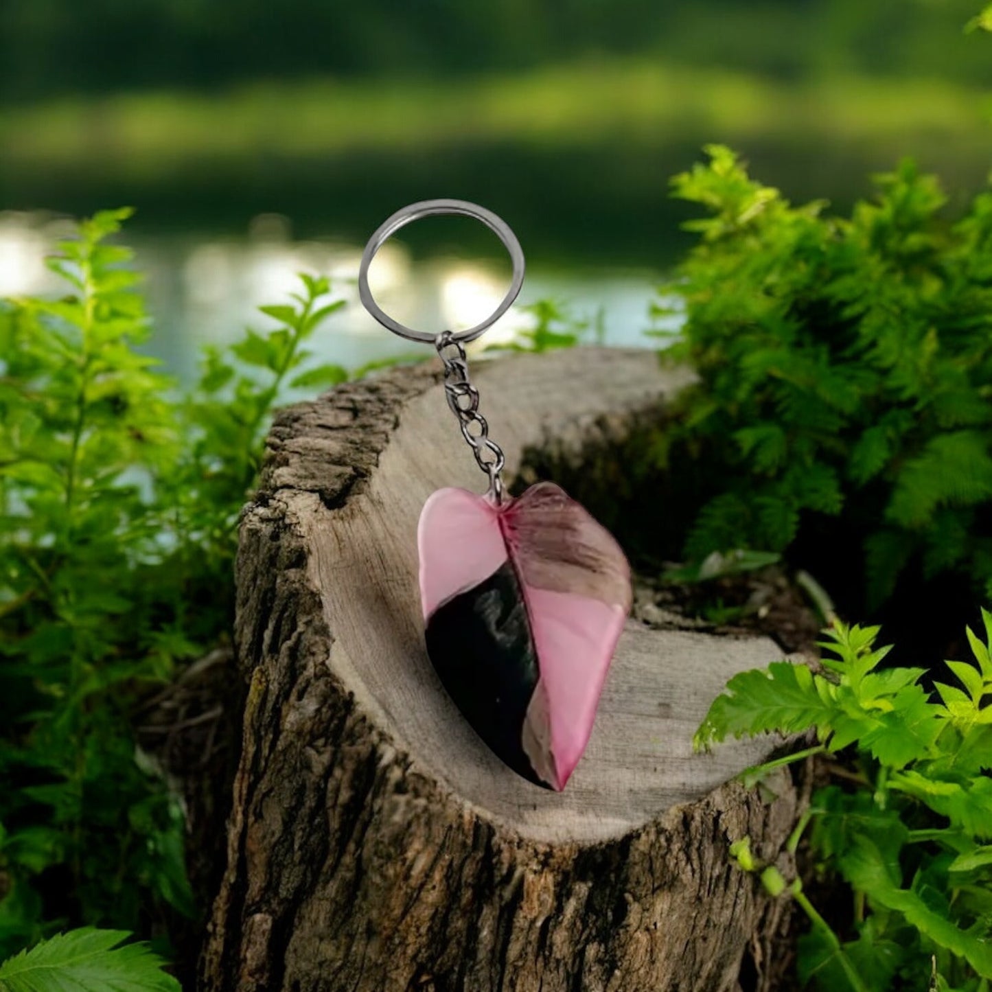 Philodendron Pink Princess Single Acrylic Key Ring